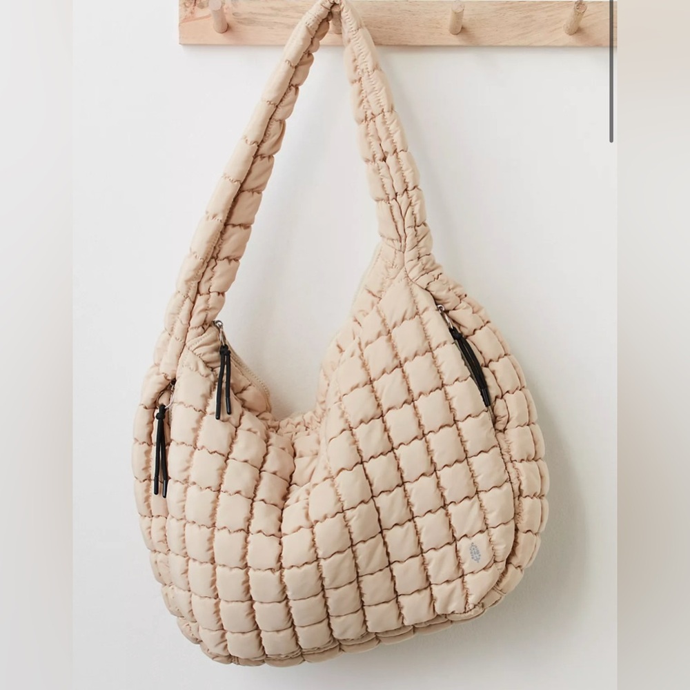 NWT Free People Movement Quilted Carryall Bag in Off-White